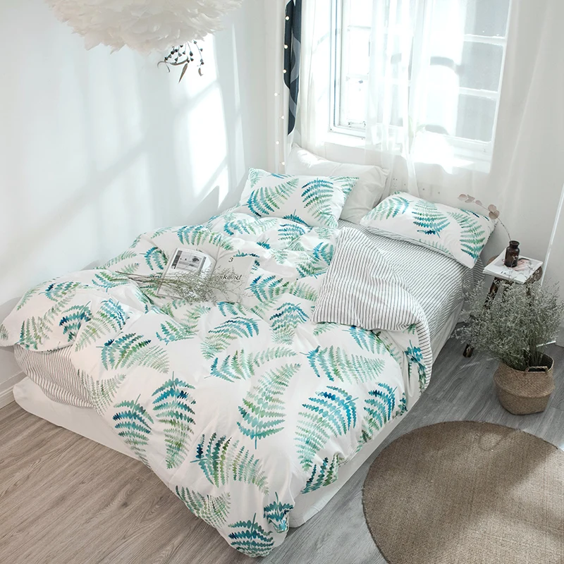 Медленно Dream Fresh Стиль Постельное белье Active печать зеленые листья удобные