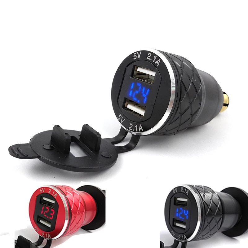 Алюминиевый прикуриватель для мотоцикла с 2 USB портами 5 В 1 А|car cigarette lighter usb|cigarette