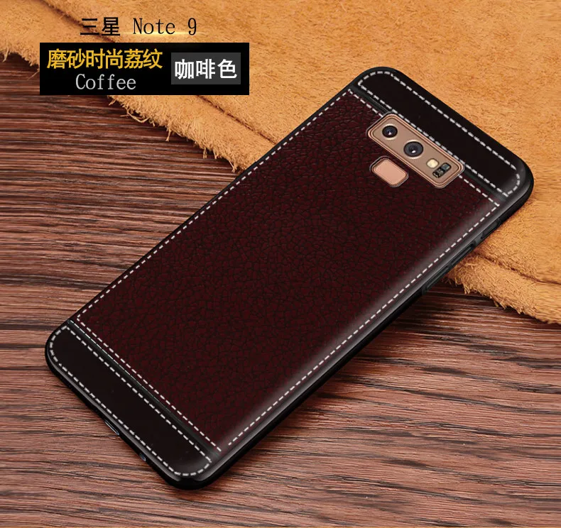 For Samsung Galaxy Note 9 SM-N960 SM-N9608 SM-N9600 SM-N960U Leather Case note Texture Soft TPU Cover | Мобильные телефоны и