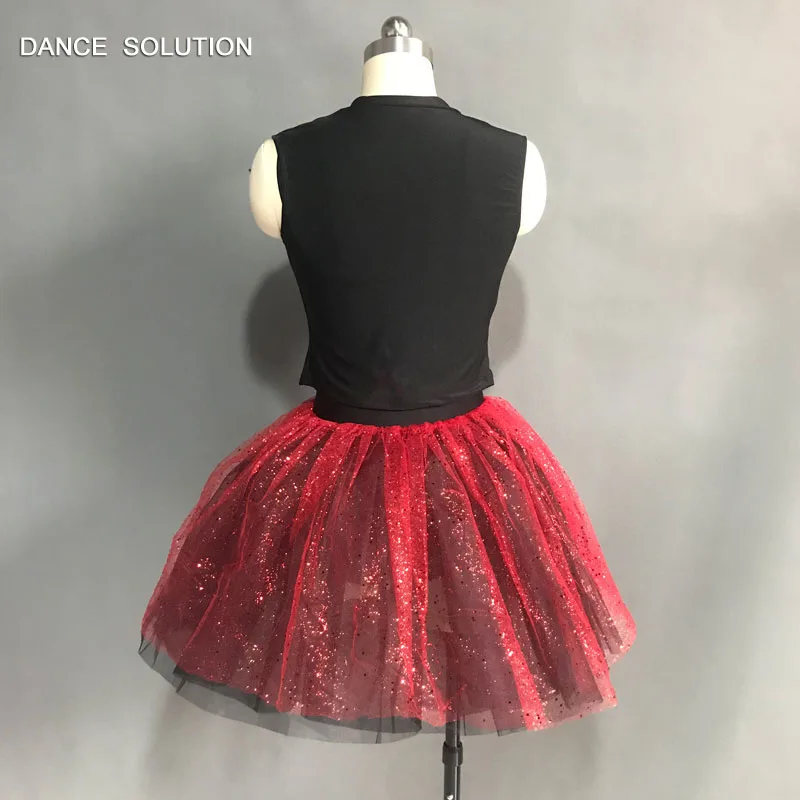 Black Spandex Camisole with Tulle Skirt and Sleeveless Jacket Jazz Costume Women Girl Tuinc Dress Stage Show Dancewear 18723 |