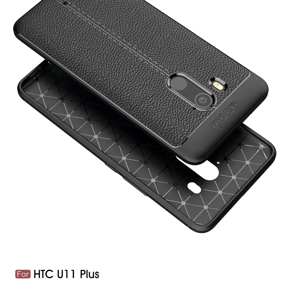 Мягкий чехол для телефона из ТПУ BEFOSSON HTC U11 plus кожаный с зернистой текстурой личи |