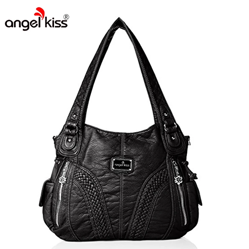 Angelkiss Для женщин Top handle Satchel Сумки Сумка Tote из стираной кожи Кошельки Сумка|handbag