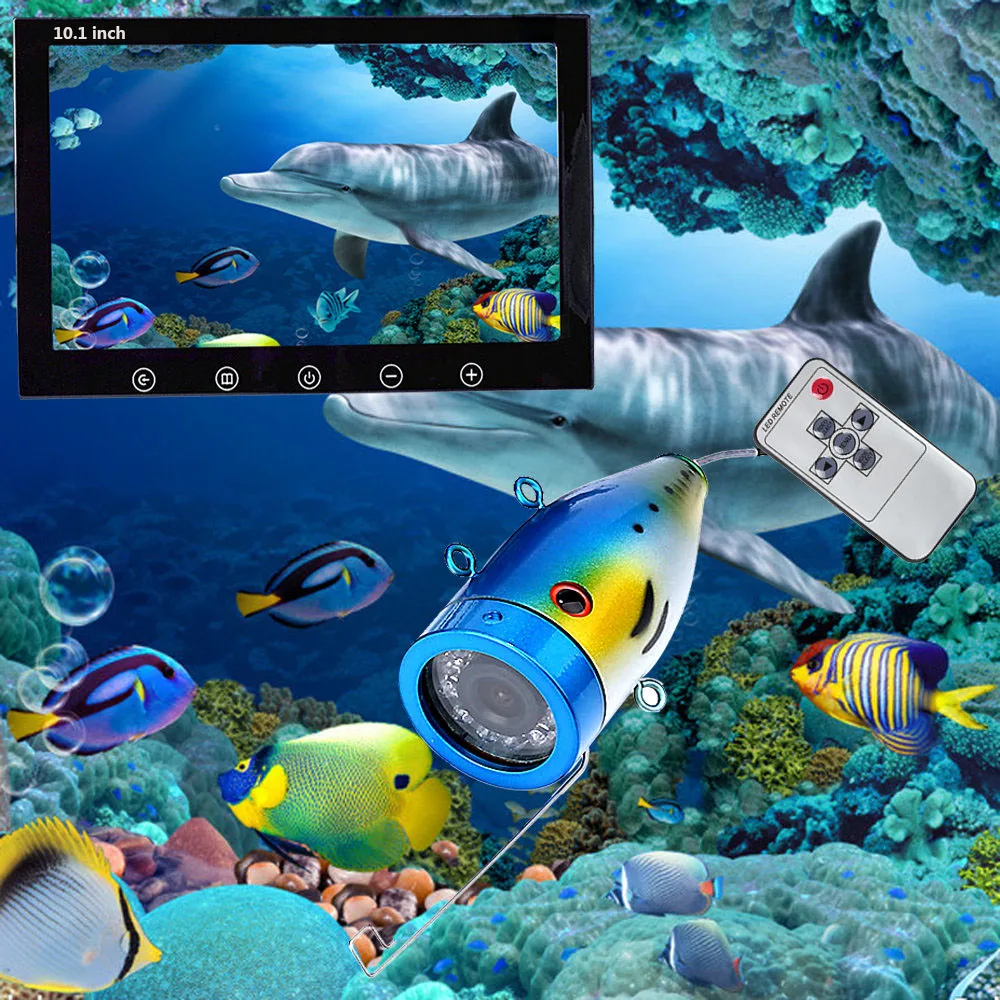 GAMWATER 1" дюймовый цветной монитор 20 м HD 1000tvl комплект для подводной рыбалки видеокамера 12 шт инфракрасная лампа огни