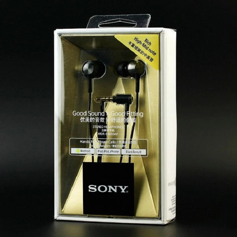 Оригинальные наушники sony EX650AP металлические наушники-вкладыши с микрофоном для XPERIA 1 10 Plus XZ1 XZ2 XZ3 Premium X XA1 XA2 XZS