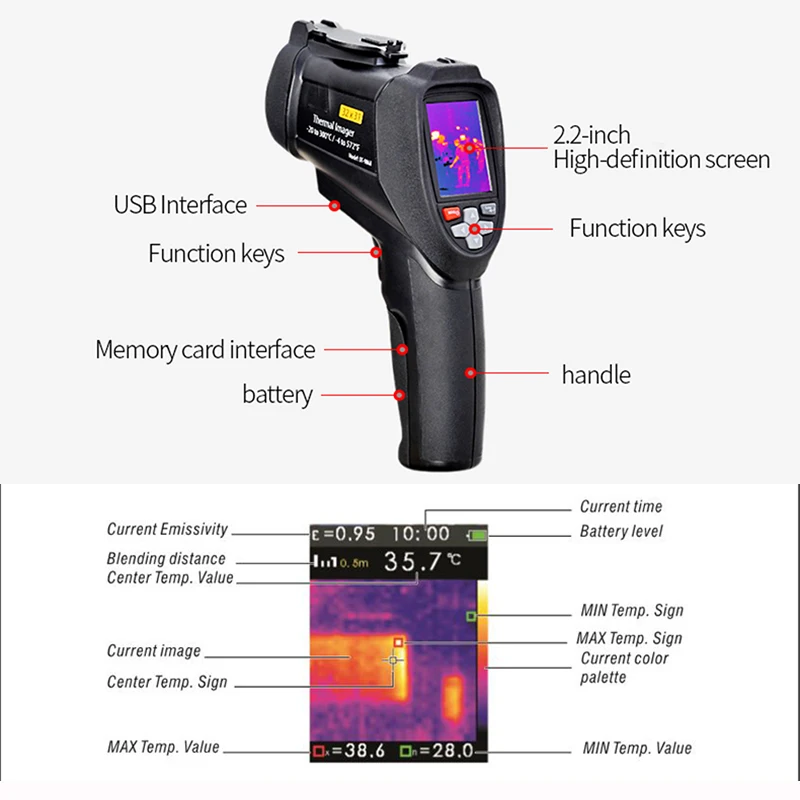 Imager 32*31 TFT ЖК дисплей тепловая камера DT 9868 ручной инструмент контроля температуры