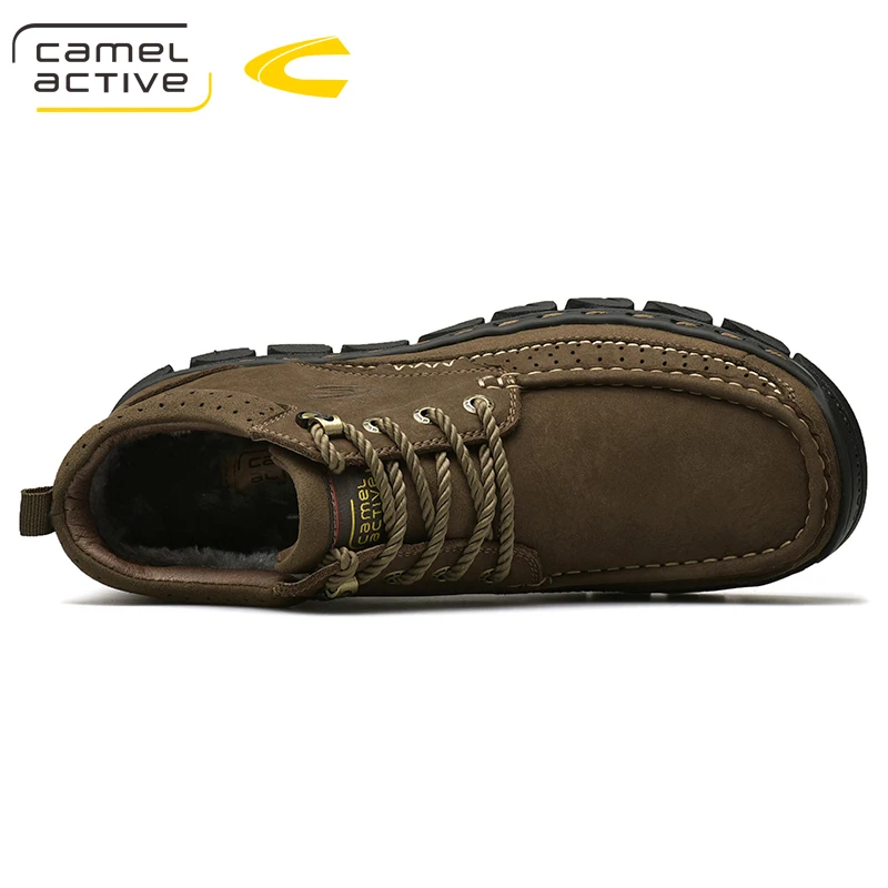 Camel Active/Новинка; мужские зимние ботинки; Коллекция года; обувь из натуральной кожи; очень теплые мотоботы ручной работы; водонепроницаемые ботильоны; зимние ботинки