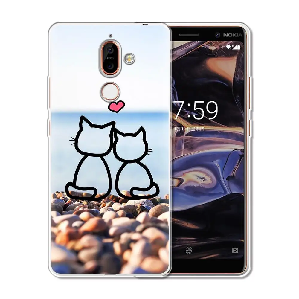 Модный мягкий силиконовый чехол из ТПУ для телефона Nokia 1 3 5 8 6 2 7 Plus 9 X6 2018 чехлы на