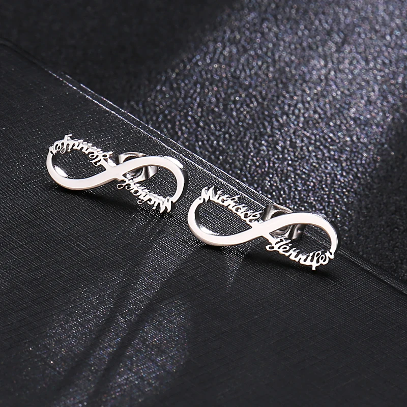 Женские серьги гвоздики Infinite 1 пара сережек гвоздиков с индивидуальным именем и