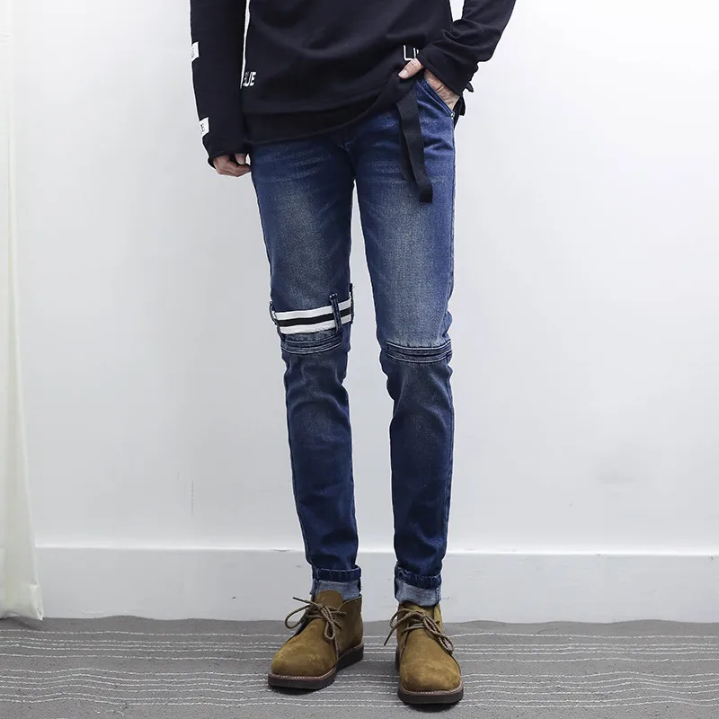 VERSMA в Корейском стиле Ulzzang Harajuku SUGA Slim Fit джинсы брюки Хай стрит GD ленты дизайн Для