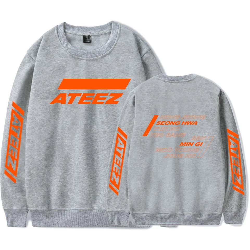 ATEEZ Женская и мужская повседневная одежда горячая Распродажа монолитные толстовки с длинными рукавами толстовки с принтом Kpops плюс размер 4XL