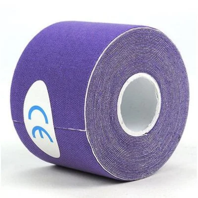 purple 5 см х 5 м кинезиологическая Лента Хлопок терапия мышечная лента водостойкая повязка Футбол открытый плавание Рыбалка Спортивная безопасная спортивная лента - Цвет: purple