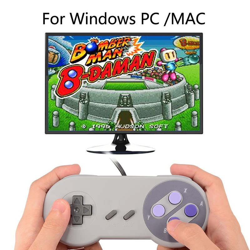 Супер классический проводной usb контроллер в стиле ретро геймпад для Windows PC/Mac