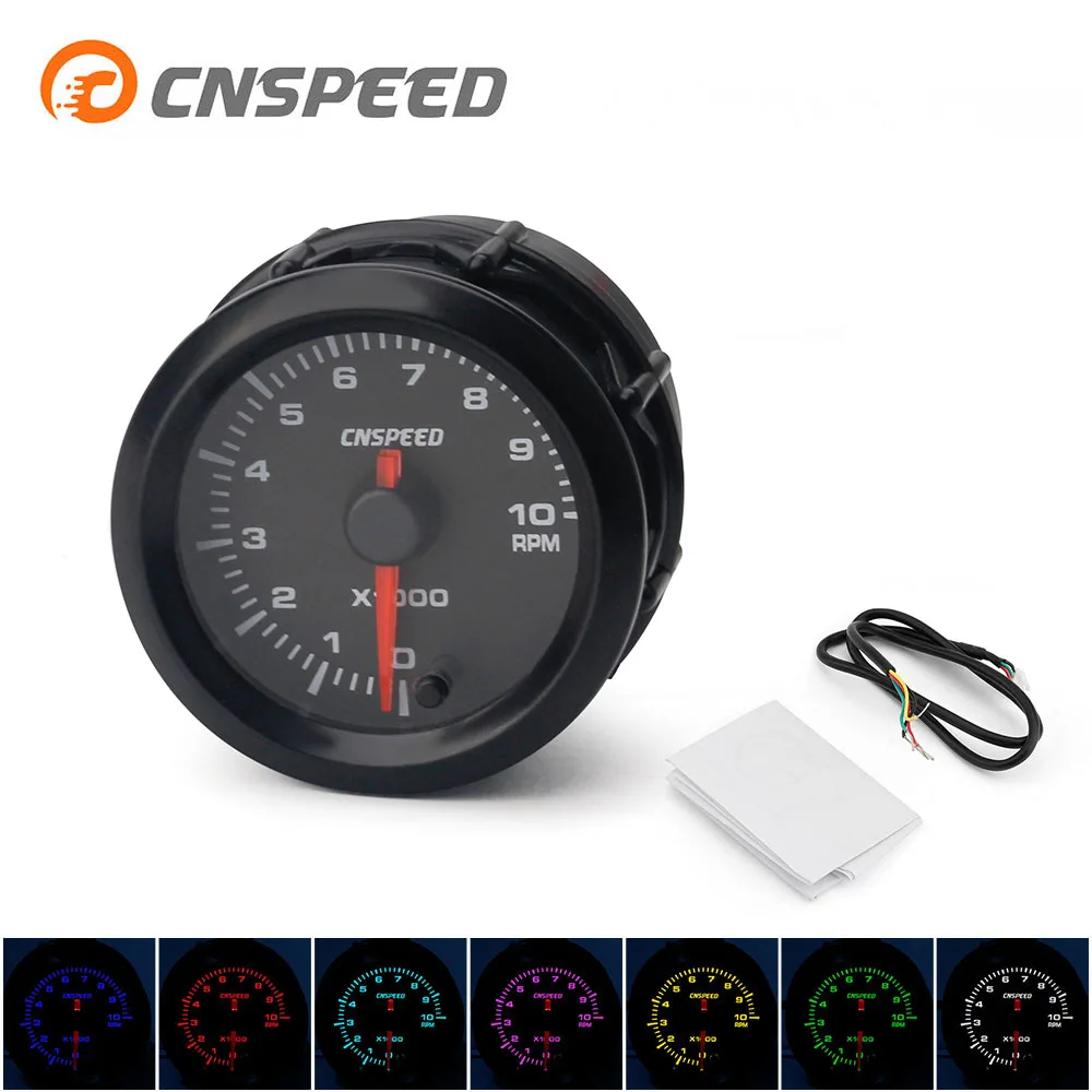 Бесплатная доставка CN SPEED 2 &quot52 мм 7 цветов светодиодный автоматический Тахометр 0