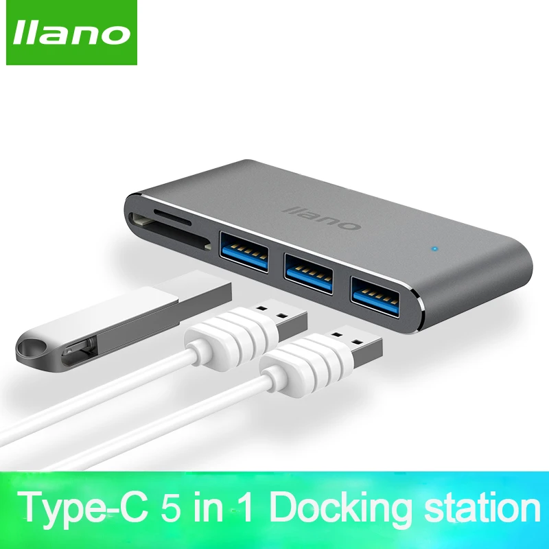 Ноутбук USB док-станции 5 в 1 C-адаптер для MacBook Pro 13/15-дюймовый 4 К HDMI USB-C 3 0 SD/TF читатель