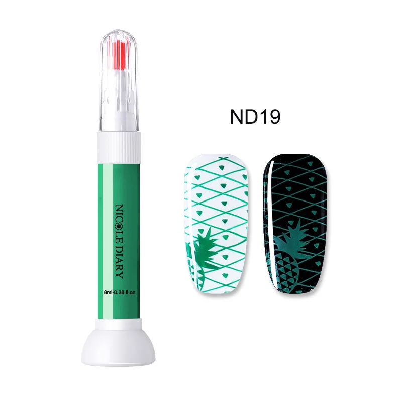 8ml ND019 NICOLE DIARY 8 мл два в одном лак для ногтей штамповка лак для ногтей для пластины черный белый лак для печати Vernis праймер - Цвет: 8ml ND019