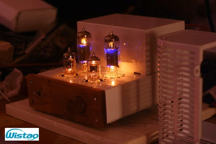 HIFI мини ламповый усилитель 2x3 W Класс A односторонний 6J1 Предварительный усилитель 6P1 усилитель мощности сценические усилители Настольный аудио 110~ 240 В