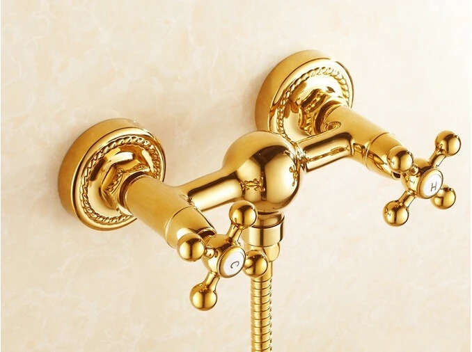 Золотой набор душевых смесителей для ванной комнаты переключающий спрей Banheiro