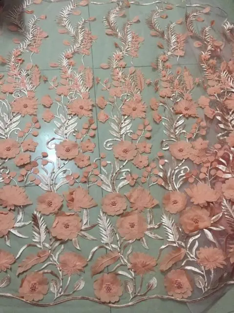 Новое поступление Высокое качество Африканский французский Кружево Ткань с 3D