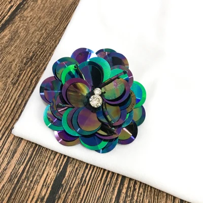 colorful black Многоцветный большой ручной гвоздь из бисера кусок цветок патч Одежда Сумки Обувь DIY аксессуары декоративные цветы 3D аппликация - Цвет: colorful black