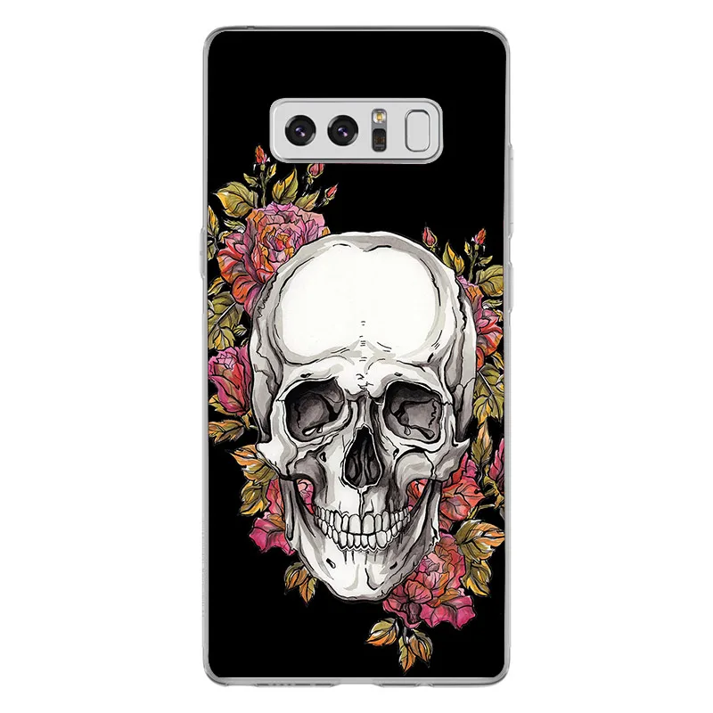 ciciber Cover For Samsung Galaxy Note 10 Plus Case 9 8 5 4 3 Phone Cases Soft Silicone TPU Shell Coque Funda Skull flower |