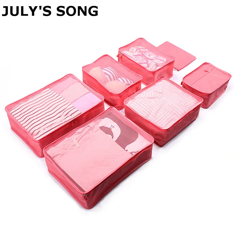 Дорожная сумка JULY'S SONG 7 шт./компл. новый вместительный Органайзер из полиэстера