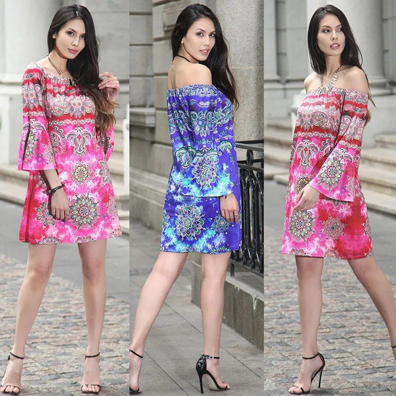 Женская одежда больших размеров весна-осень 2017 модное женское платье с цветочным