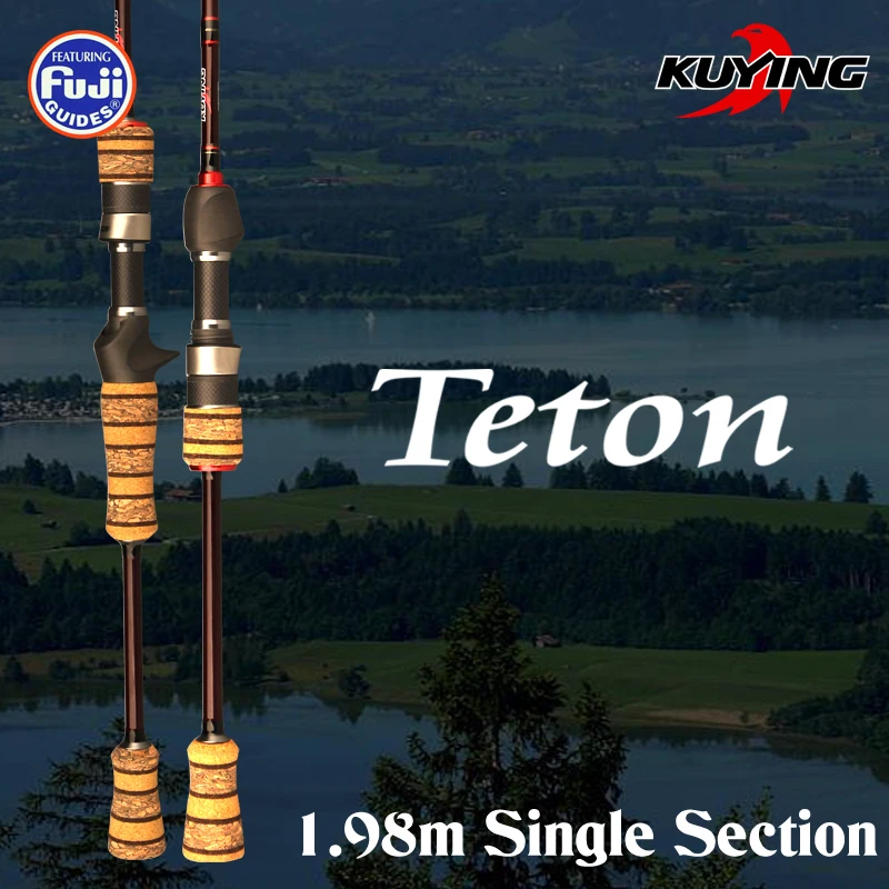 KUYING TETON L 1 98 м секция 6ƌ &quotлитье спиннинг карбоновое волокно Удочка трость палка