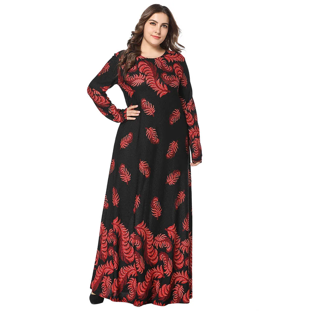 Мусульманское женское платье с длинными рукавами трикотажное высокого качества