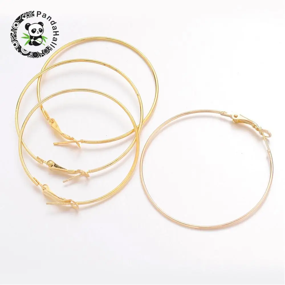 

Jewelry Findings, Iron Hoop Earring, Golden, 49x1mm