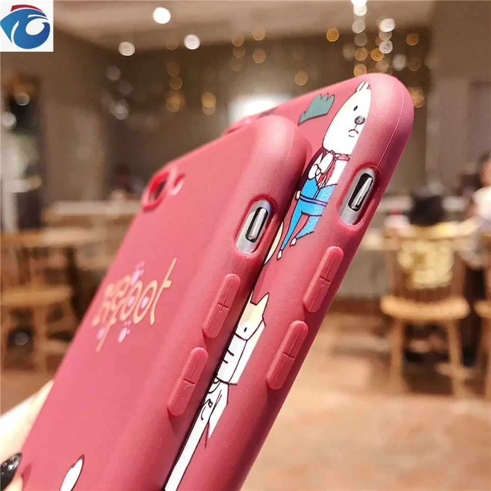 HUANQING Cute puppy shell For iPhone 6 6S 7 7Plus 8 8Plus XR XS Max Project Soft airbag bracket Protection Phone case |