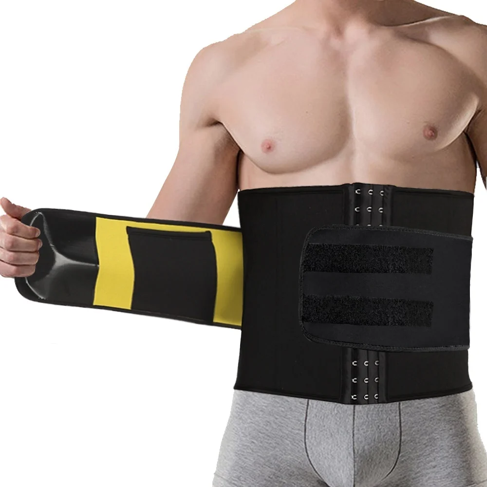 slimming black NINGMI мужской моделирующий пояс для похудения, мужской тренажер для коррекции талии, неопреновый корсет, Корректирующее белье для живота - Цвет: slimming black