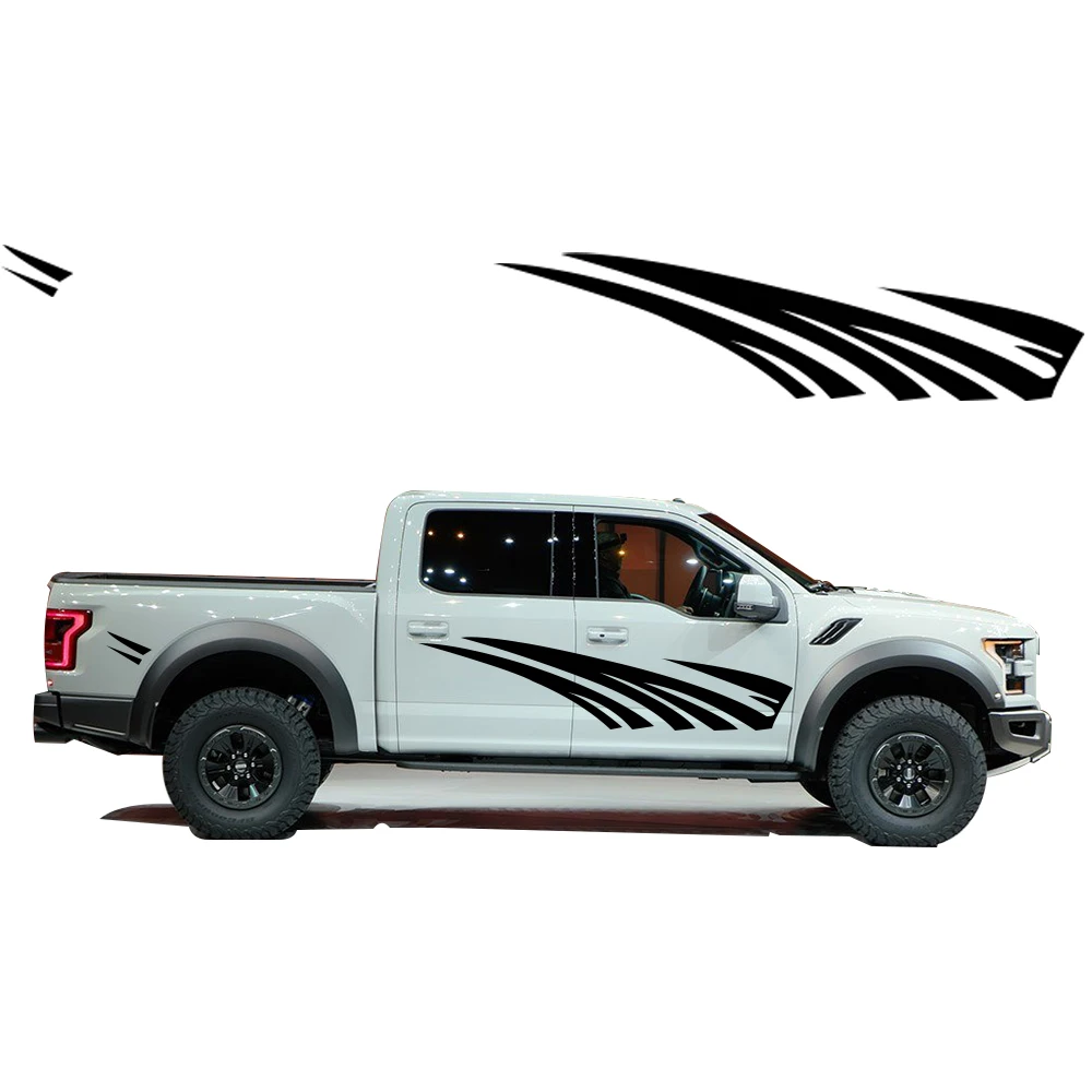 Стикеры s для TOYOTA Hilux Tundra творческий автомобиль аксессуары Deacls покрытие автомобиля царапин DIY стильный дизайн автомобиля pvc автомобильный Стикеры комплект из 2 предметов - Название цвета: Black