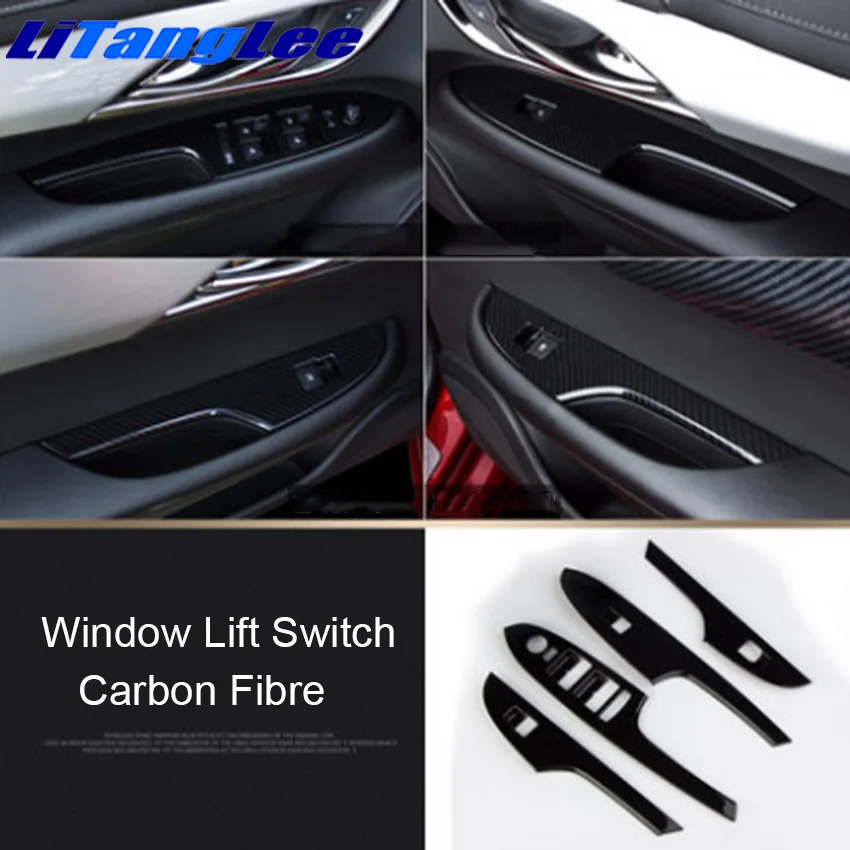 

Auto Interior Refit Carbon Fibre For Cadillac ATSL Armrest Panel Decoration Switch Sticker Door Inner Handle Car Styling