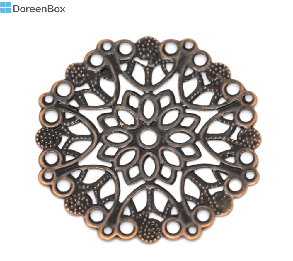 

Doreen Box прекрасный 50 Медный Тон филигранные цветочные обертки Разъемы 35 мм (B14748)