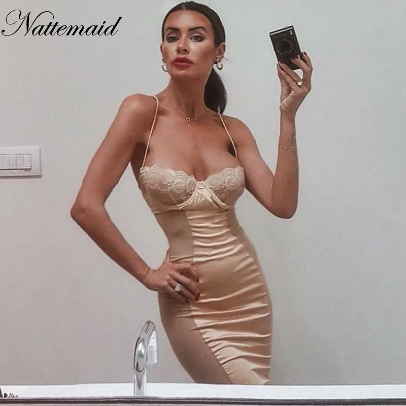 NATTEMAID, лоскутное, на тонких бретелях, женское мини платье, без рукавов, сексуальное, облегающее платье, для ночного клуба, вечерние, кружевное платье, Vestidos