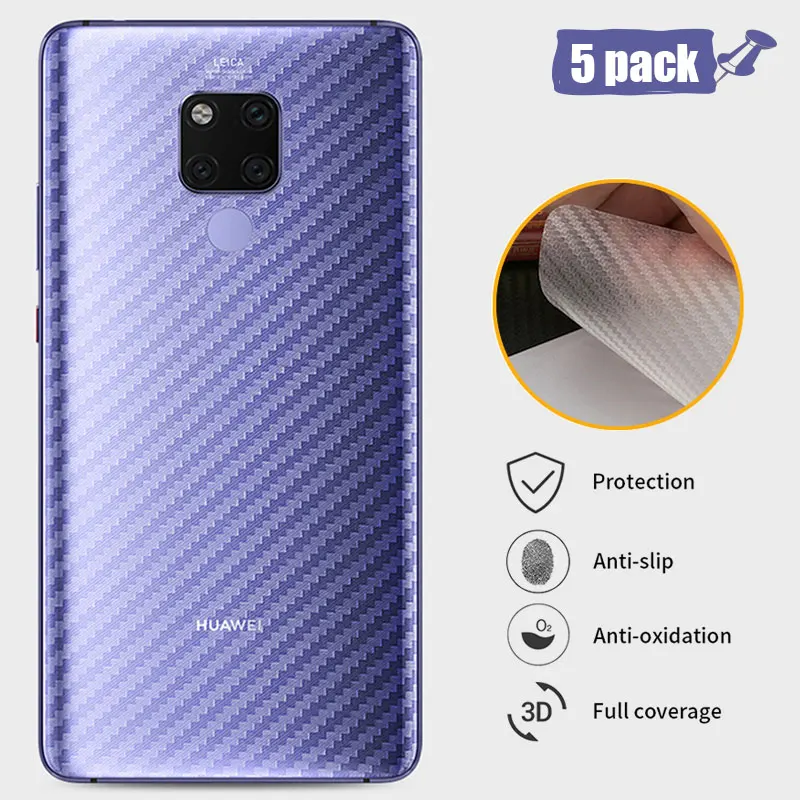 5 шт./лот пленка для Huawei Mate 20 Pro X lite углеродное волокно мягкая задняя наклейка с