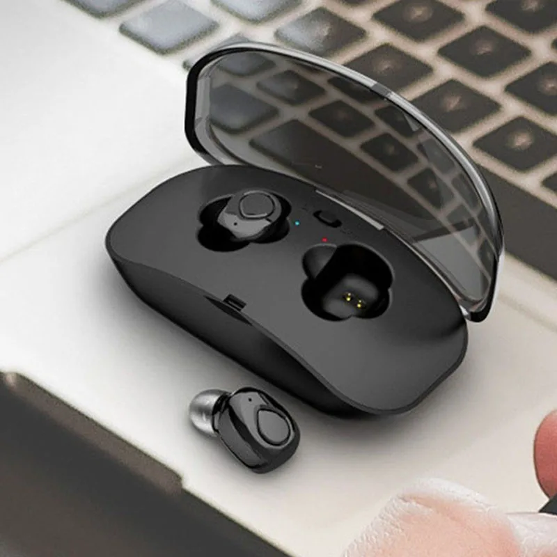 Беспроводные наушники bluetooth с функцией TWS. Маленькие спортивные зарядным