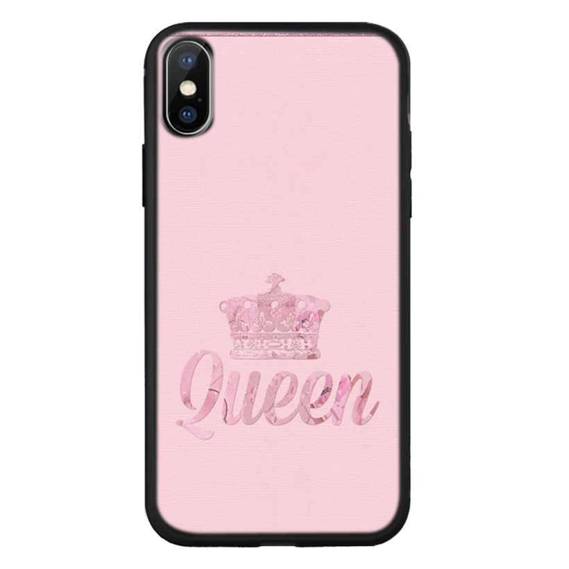 Силиконовый чехол для iPhone X XR XS 6 6S 7 8 Plus Crown Dot розовые чехлы с узором задняя крышка
