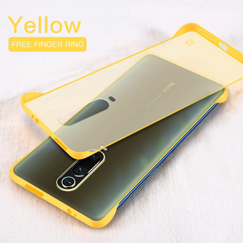 Yellow Without Ring Прозрачный Бескаркасный чехол для huawei P30 P20 Honor 20 Pro mate 10 View Тонкий Жесткий матовый прозрачный чехол с кольцом Nova 5 Lite 10i P Smart - Цвет: Yellow Without Ring