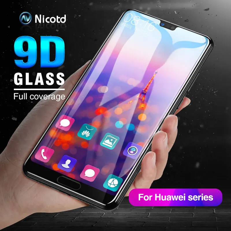 Nicotd 9D для Huawei Honor 8C Закаленное стекло пленка 10 8X полное покрытие Защита экрана Y9 2019