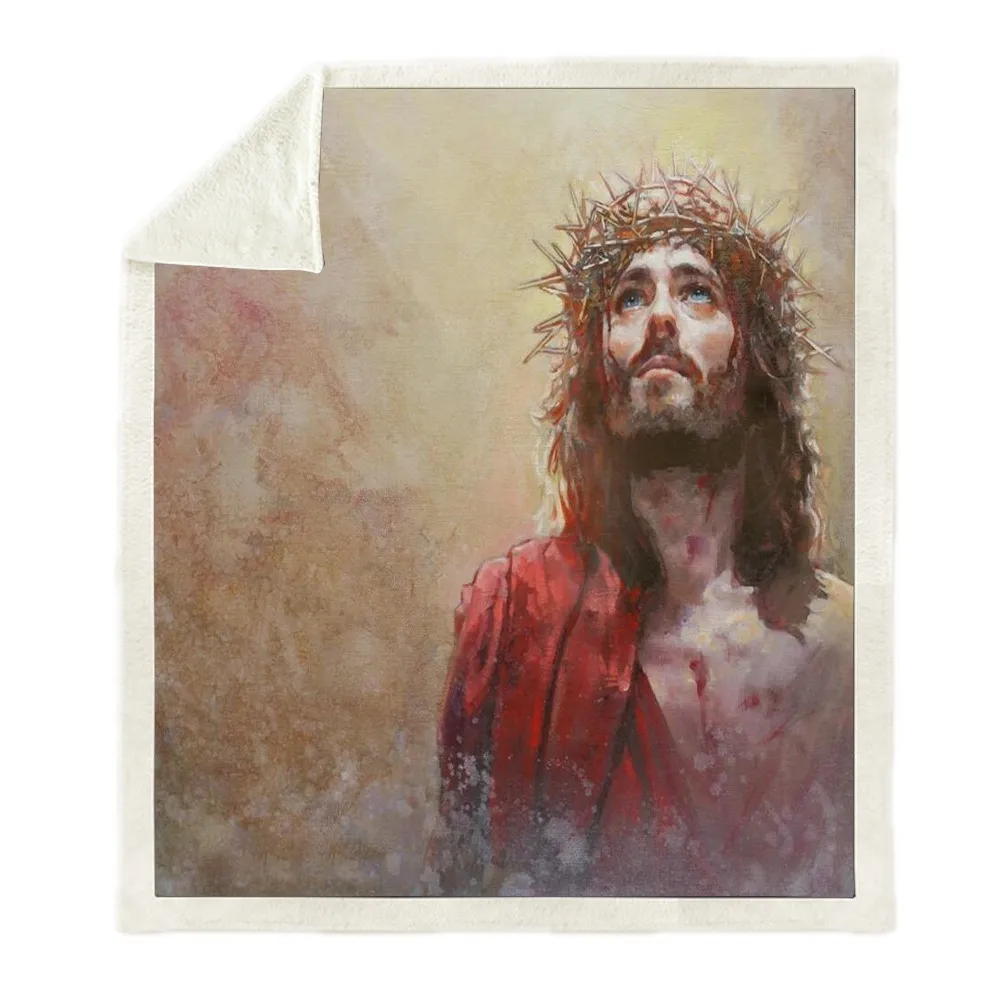 Religion Jesu 3D печать одеяло на искусственном меху диван диване Туризм пикника обратно в школу одеяло покрывало постельные принадлежности пледы флис взрослых одеяло - Цвет: BZ126E