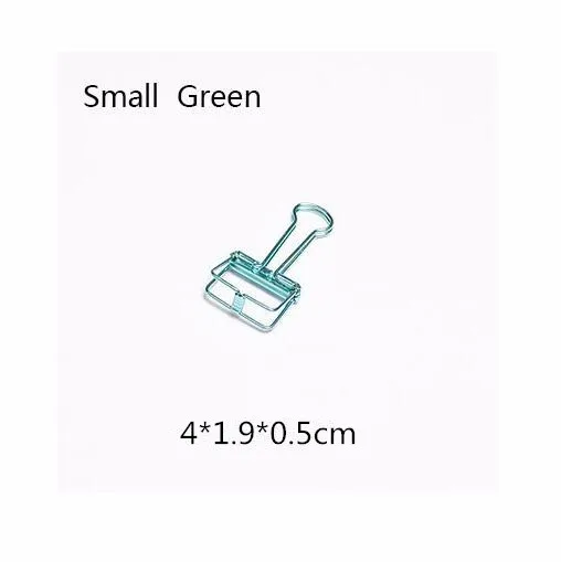 12pcs small Green 12 шт./компл. 8 цветов милые Kawaii металлическая для бумаги зажимы скобы Офисные школьные принадлежности зажимы фото сообщения билета файл хранения - Цвет: 12pcs small Green