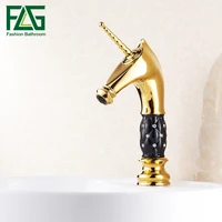 flg free shipping new horse head style bathroom basin faucet black ceramic diamond sink tap single handle mixer tap