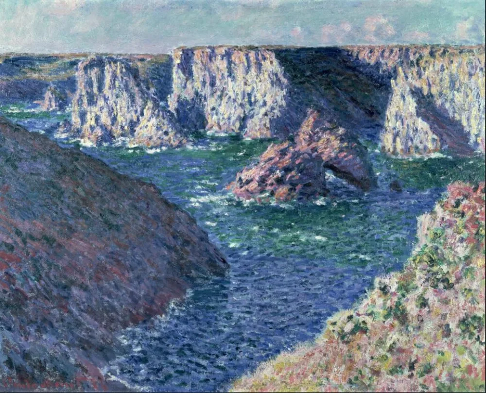 

High quality Oil painting Canvas Reproductions Rocks at Belle-Ile (1886) By Claude Monet Painting hand painted