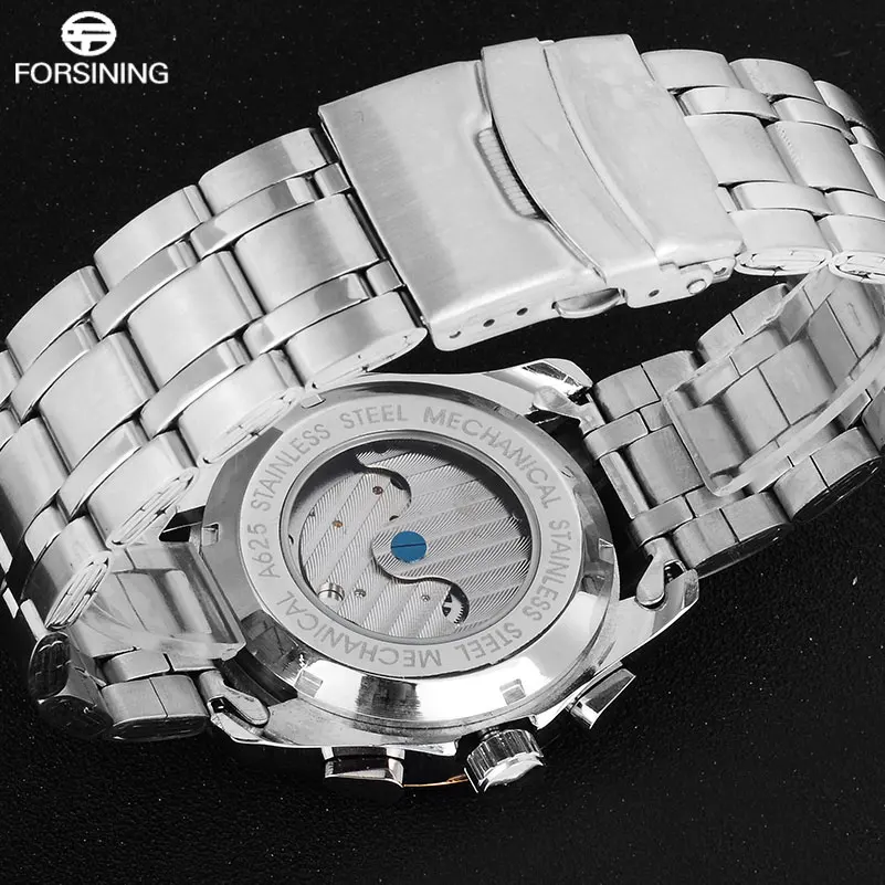 FORSINING 2017 Роскошные Брендовые Часы для мужчин из нержавеющей стали механические