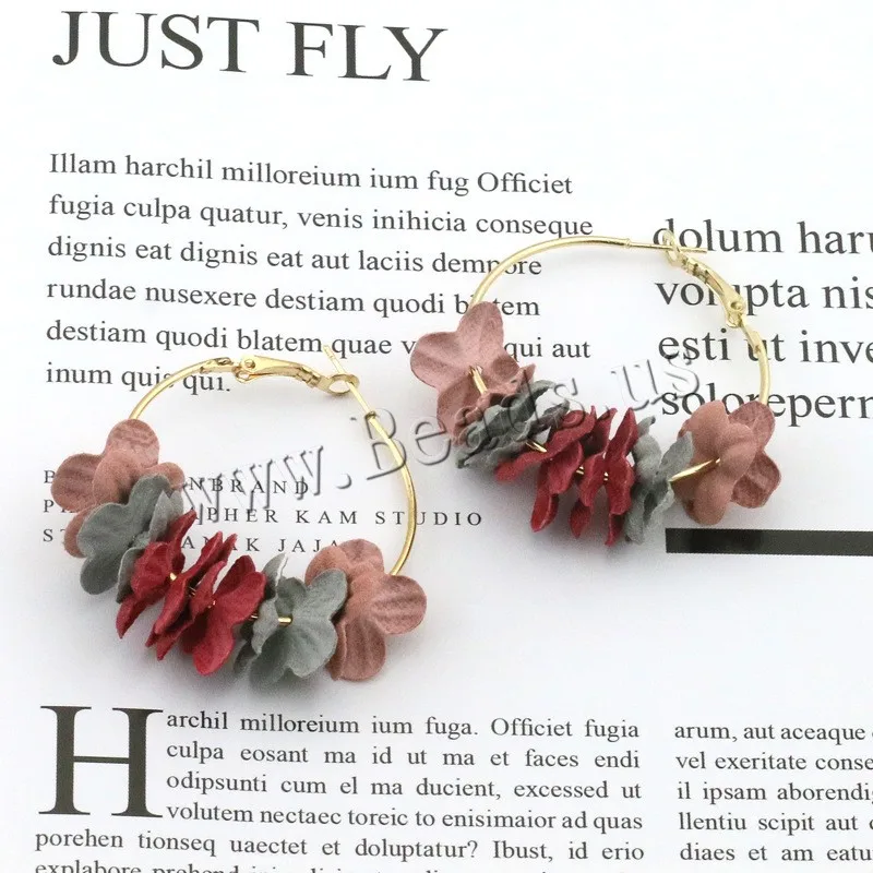 New Fashion Fabric Flower Drop Earrings For Women Girls 2018 Statement Earring Jewelry Oorbellen Colorful Petal Circle Big Fancy | Украшения