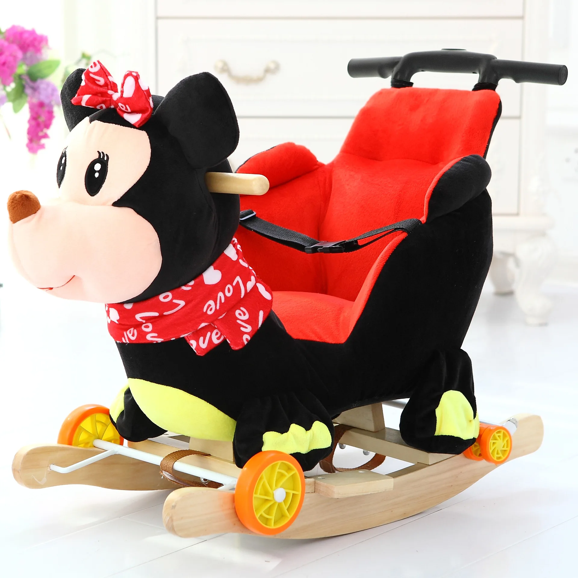 Pull rod G Детские кресла-качалки, детские игрушки-качалки для детей, игрушки-качалки с животными, двойного назначения с музыкой, детское кресло-качалка, коляска, От 5 месяцев до 4 лет - Цвет: Pull rod G