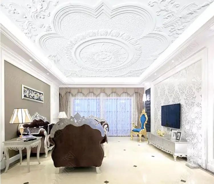 

Embossed plaster line 3d ceiling photo wallpapers for living room 3d ceiling wallpaper for bedroom walls ceiling home decor