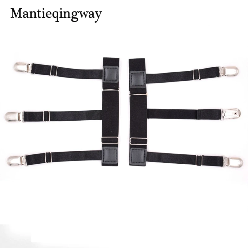 Mantieqingway для мужчин сплошной цвет рубашки держатели на подтяжках эластичный бизнес подвязки ремень подтяжки для мужчин рубашки костюмы на бретельках - Цвет: Black