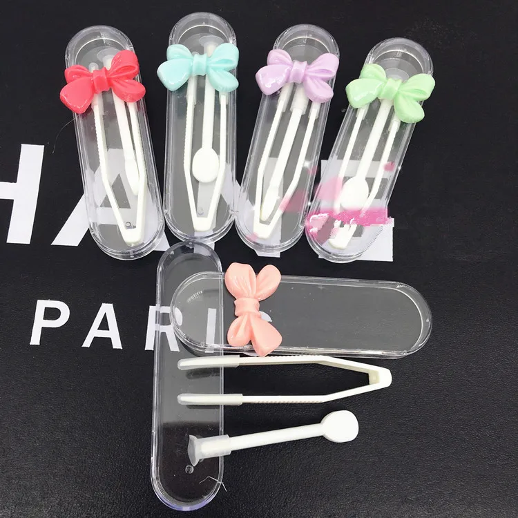 LIUSVENTINA Cute Bowknot Bow Contact Lenses Tweezers Sticks Help To Move Wear Color lenses Tools 5pcs/lot Gift for Girls | Аксессуары
